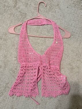 Pink crochet top